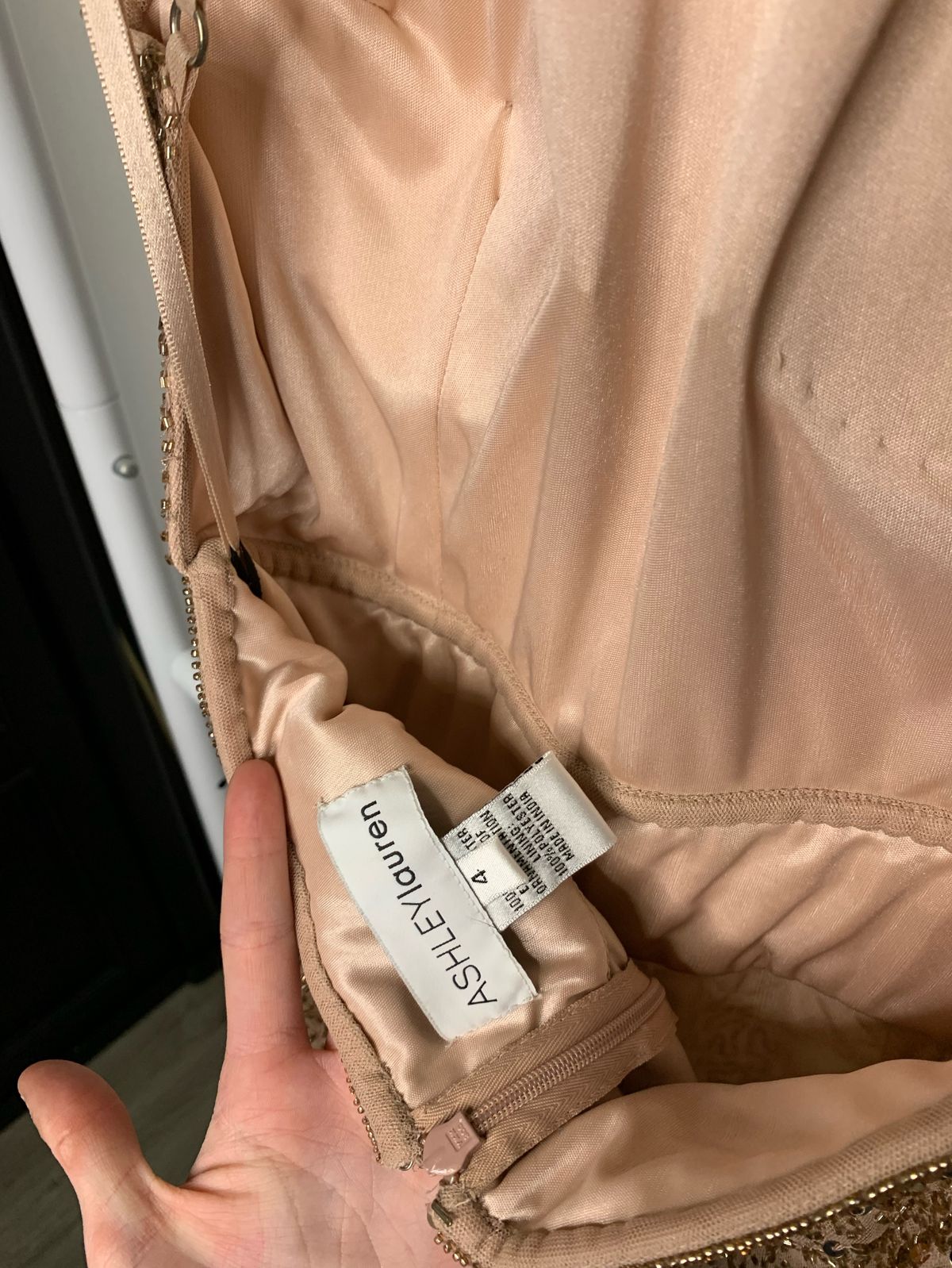 Ashley Lauren Size 4 Prom Rose Gold Cocktail Dress on Queenly