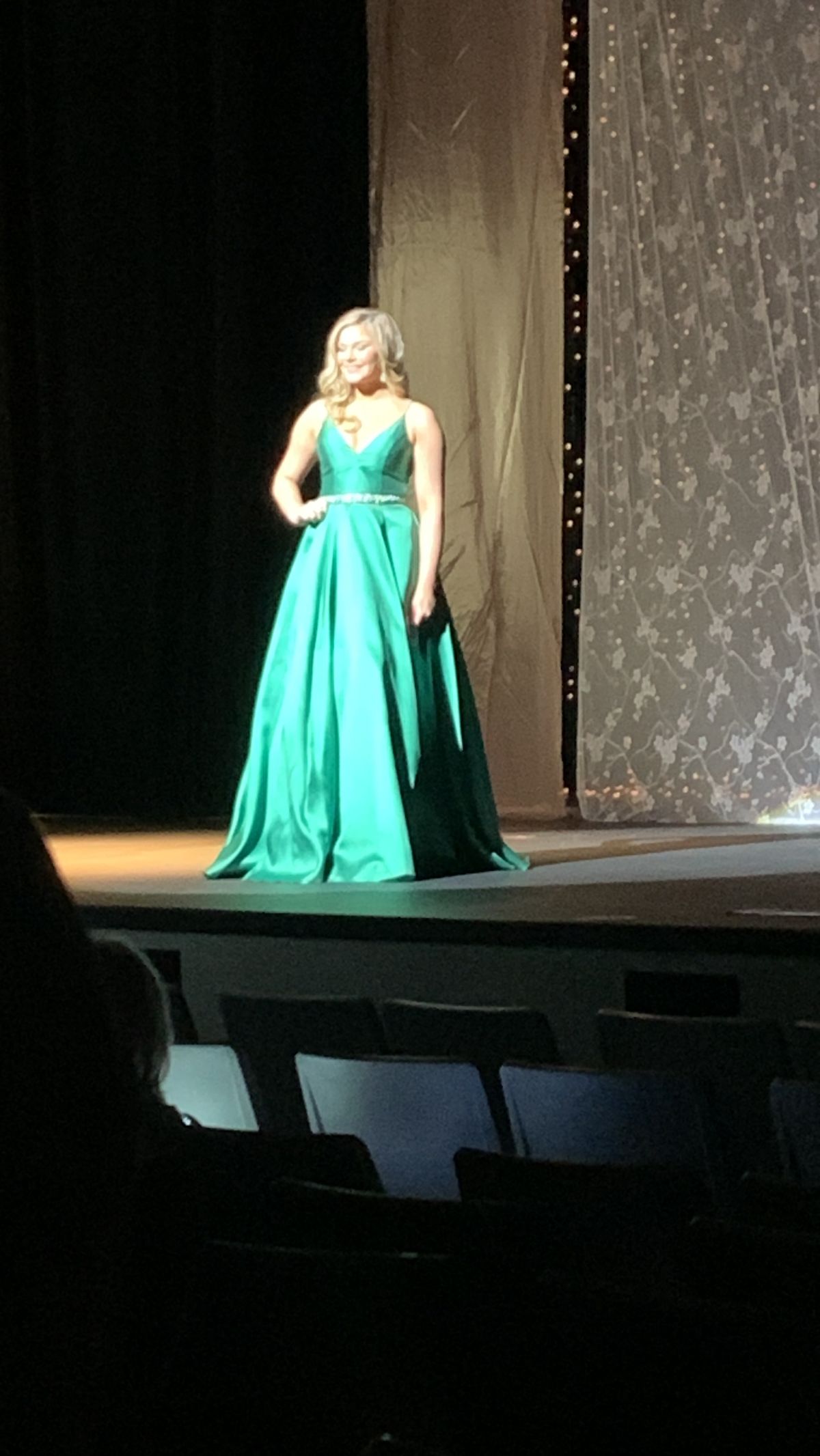 Jovani Size 6 Prom Plunge Satin Emerald Green Ball Gown on Queenly