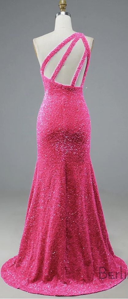 Sherri Hill Size 0 Prom One Shoulder Hot Pink Side Slit Dress on Queenly