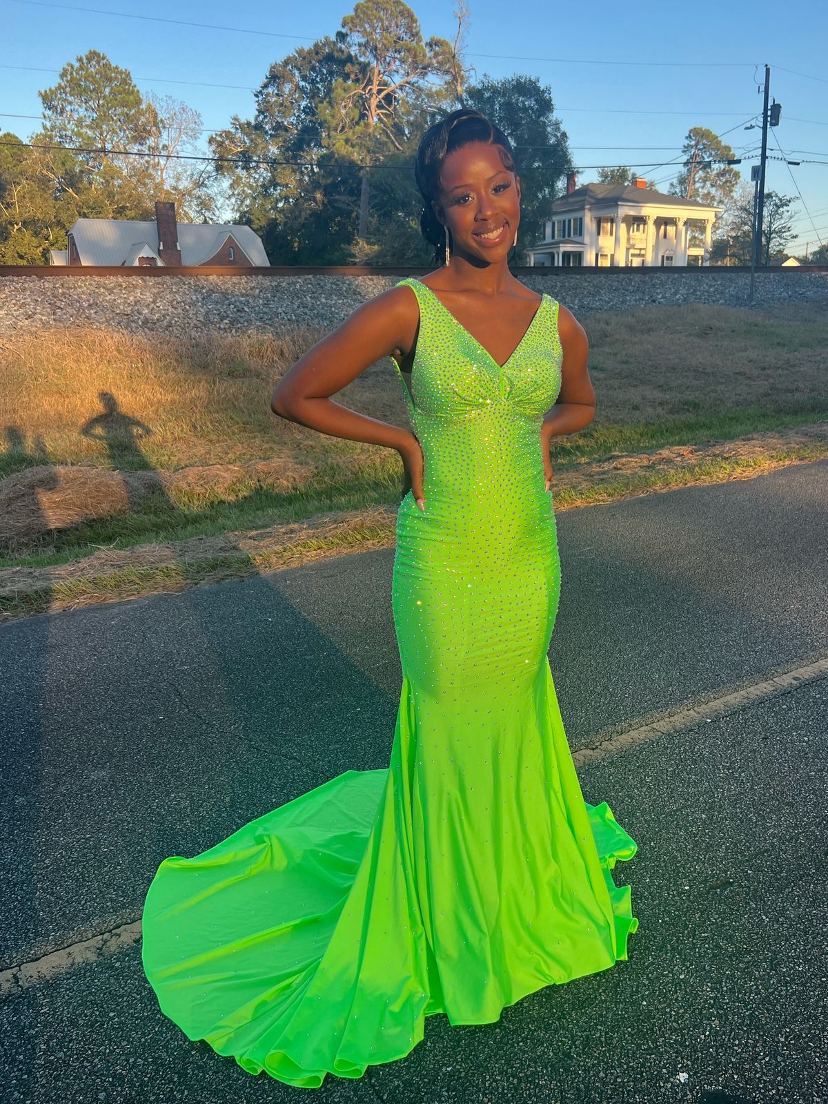 Johnathan Kayne Size 2 Prom Green Floor Length Maxi on Queenly