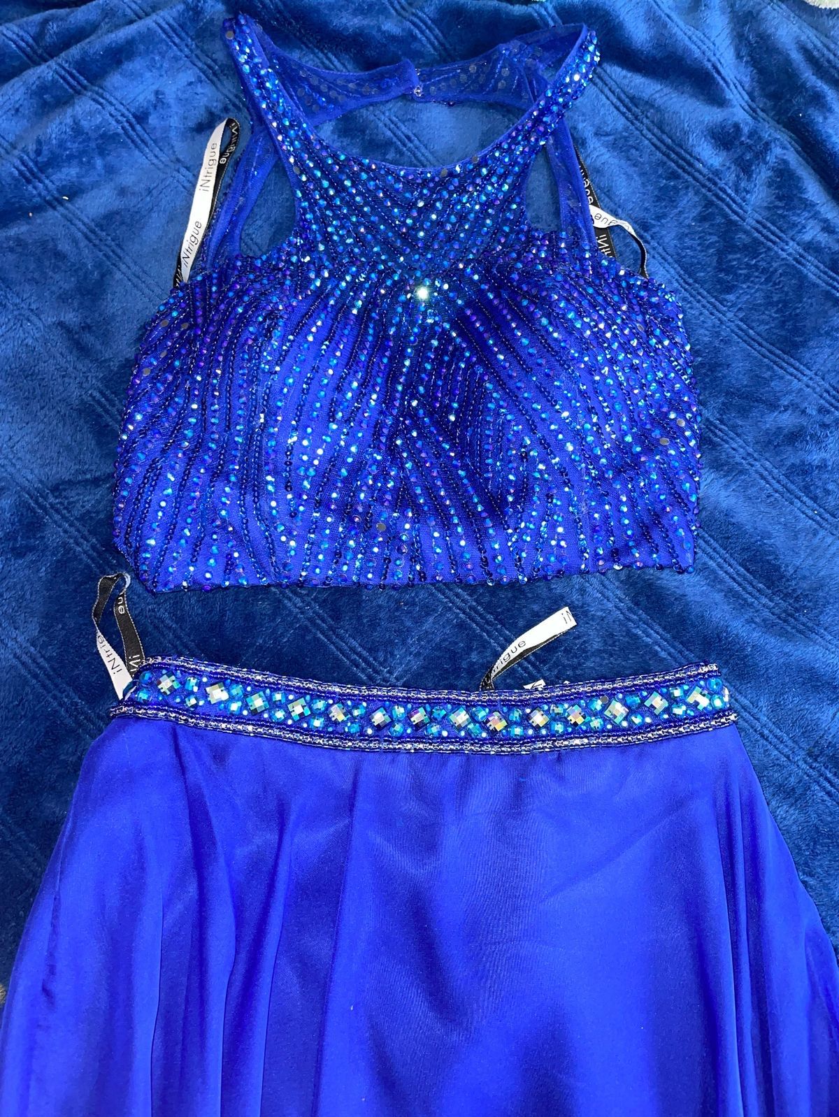 Size 0 Prom Sequined Royal Blue Mermaid Dress on Queenly