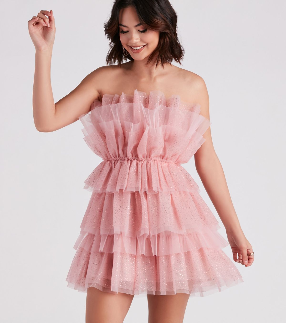 Style 05001-1549 Windsor Size S Prom Strapless Pink Cocktail Dress on Queenly