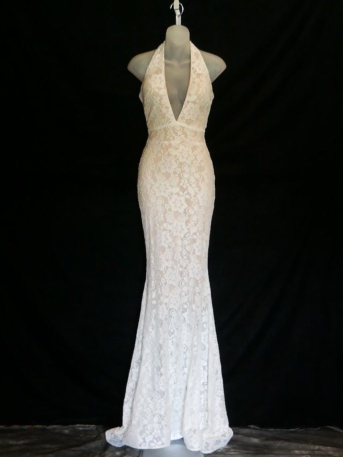 Style custom Jessica Angel Size 4 Pageant Lace White Floor Length Maxi on Queenly
