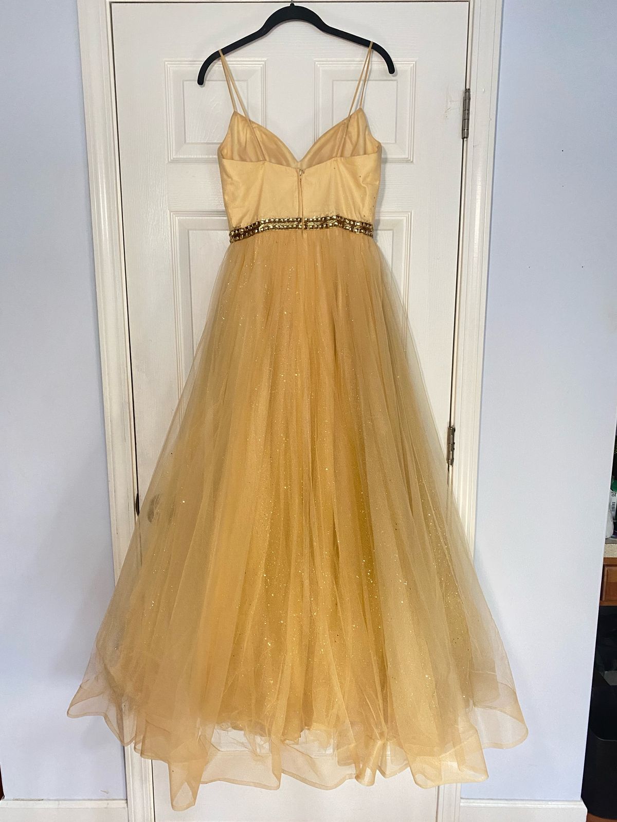 Size 8 Prom Gold Ball Gown on Queenly