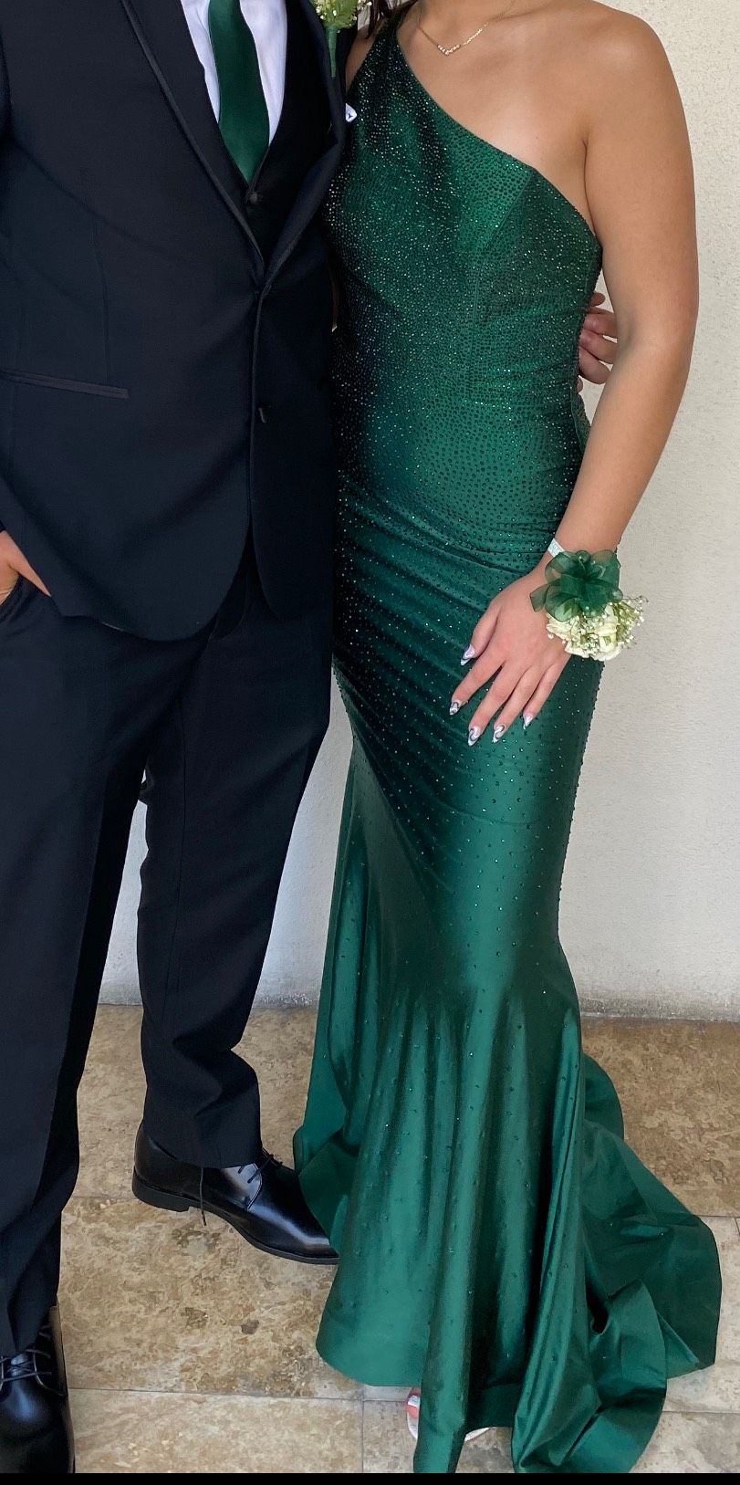 Mon Cheri Size 6 Prom Green Mermaid Dress on Queenly