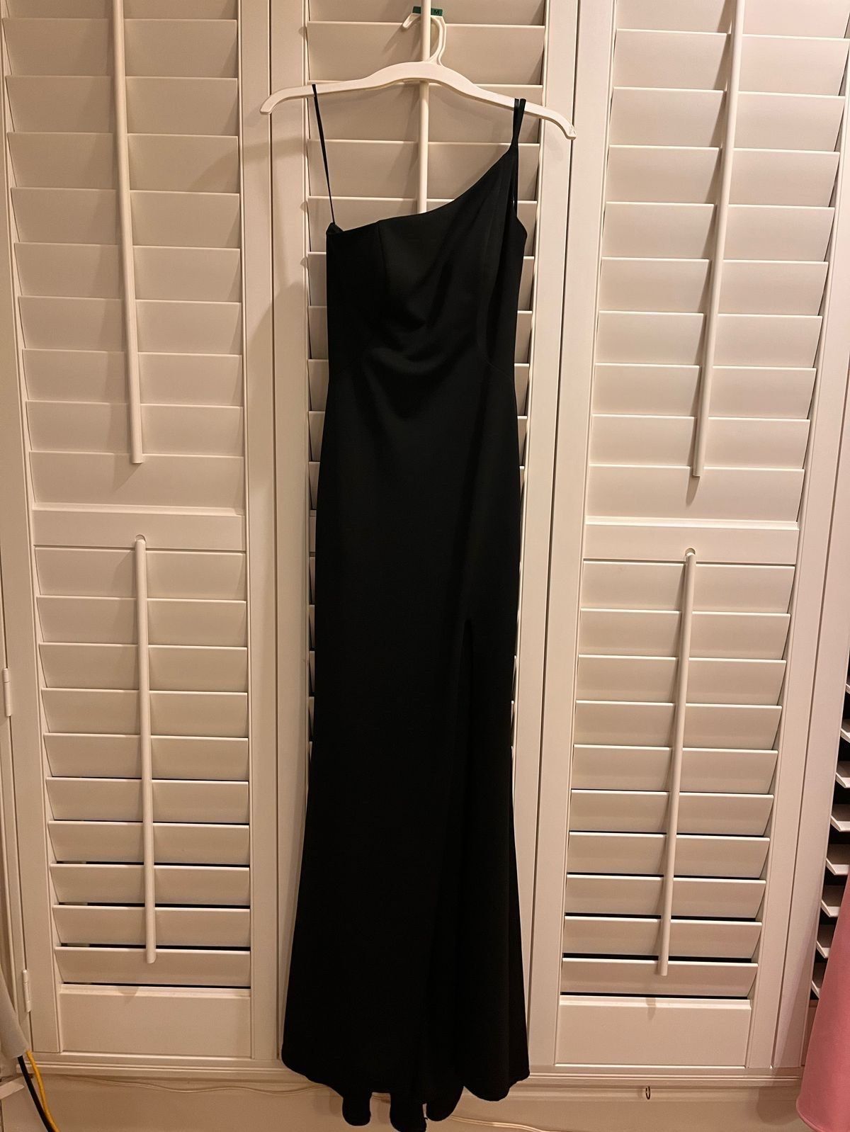 La Femme Size XS Prom Black Side Slit Dress on Queenly