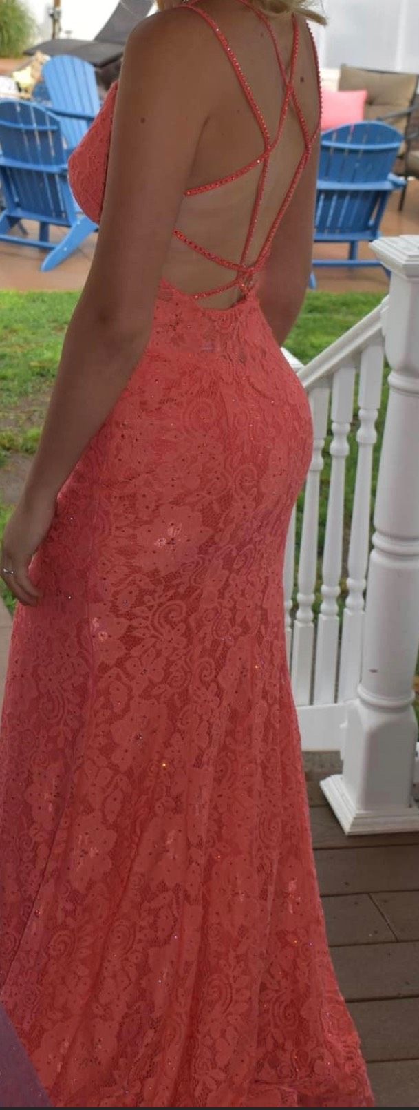 Rachel Allan Size 4 Prom Orange Side Slit Dress on Queenly