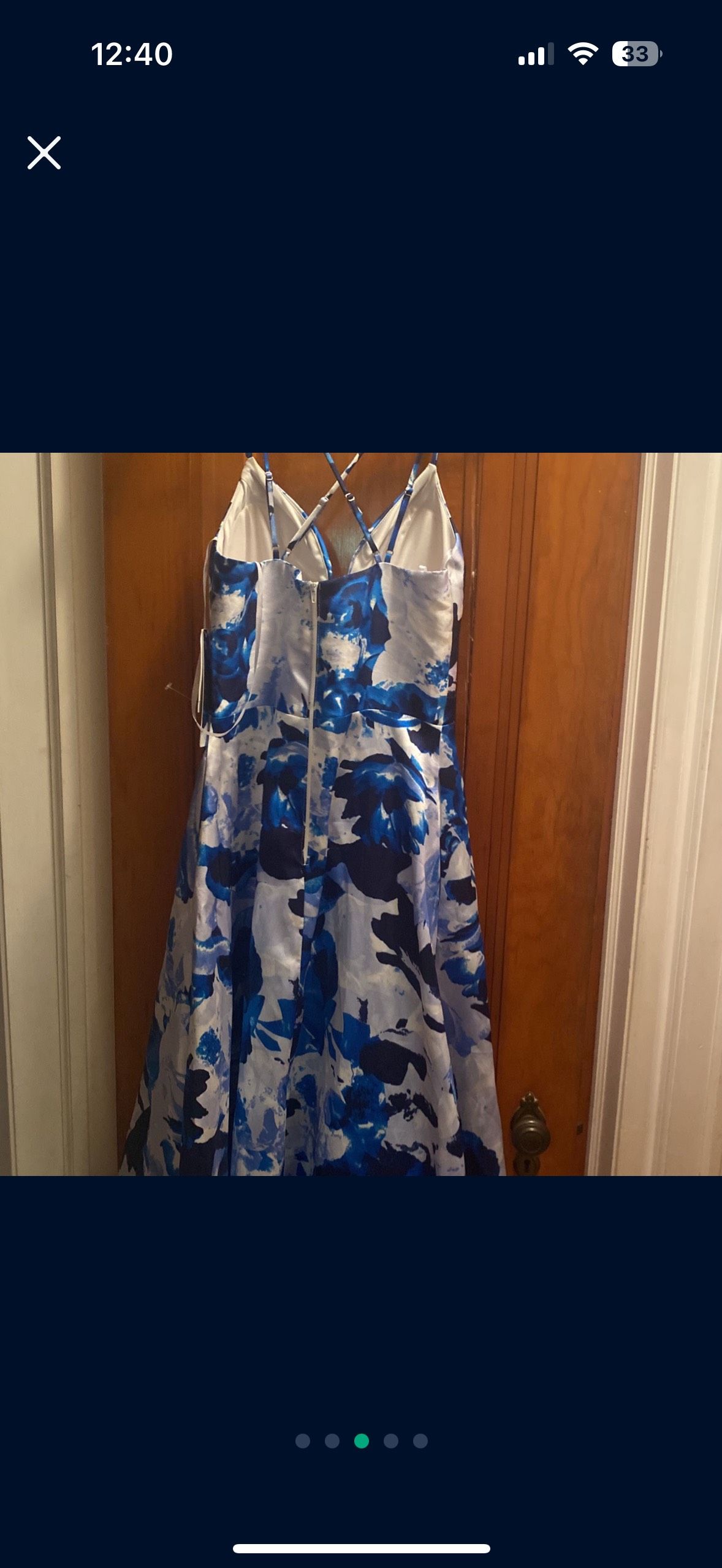 Macy's Size 6 Wedding Guest Blue Dress With Train on Queenly