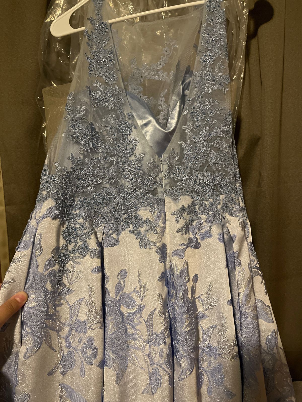 Size XL Prom Lace Light Blue Ball Gown on Queenly