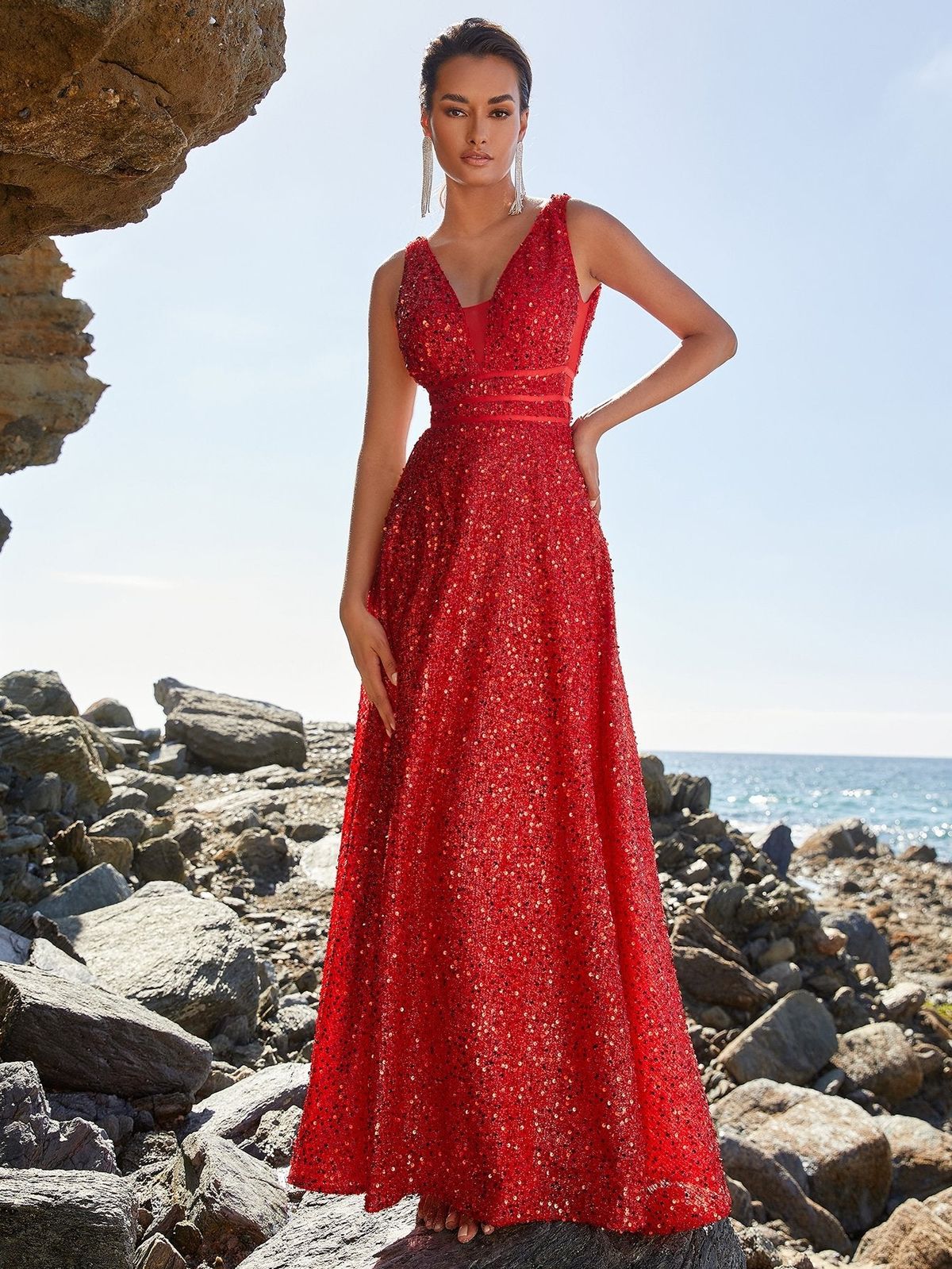 Style FSWD0776 Faeriesty Size L Prom Satin Red A-line Dress on Queenly