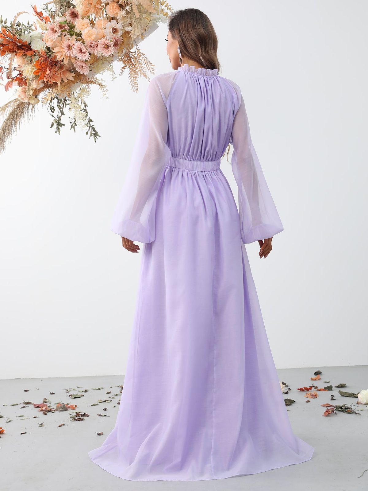 Style FSWD0959 Faeriesty Size M Long Sleeve Purple A-line Dress on Queenly