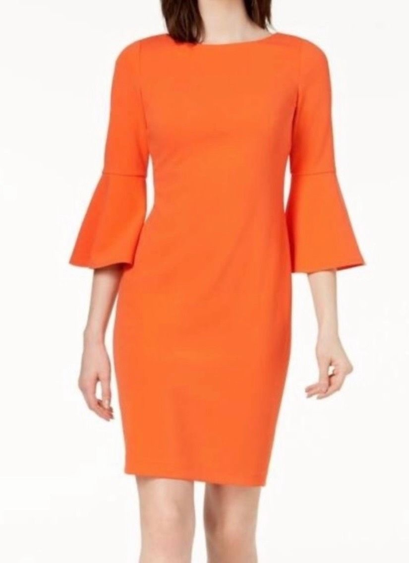 Calvin Klein Size 8 Pageant Orange Cocktail Dress on Queenly