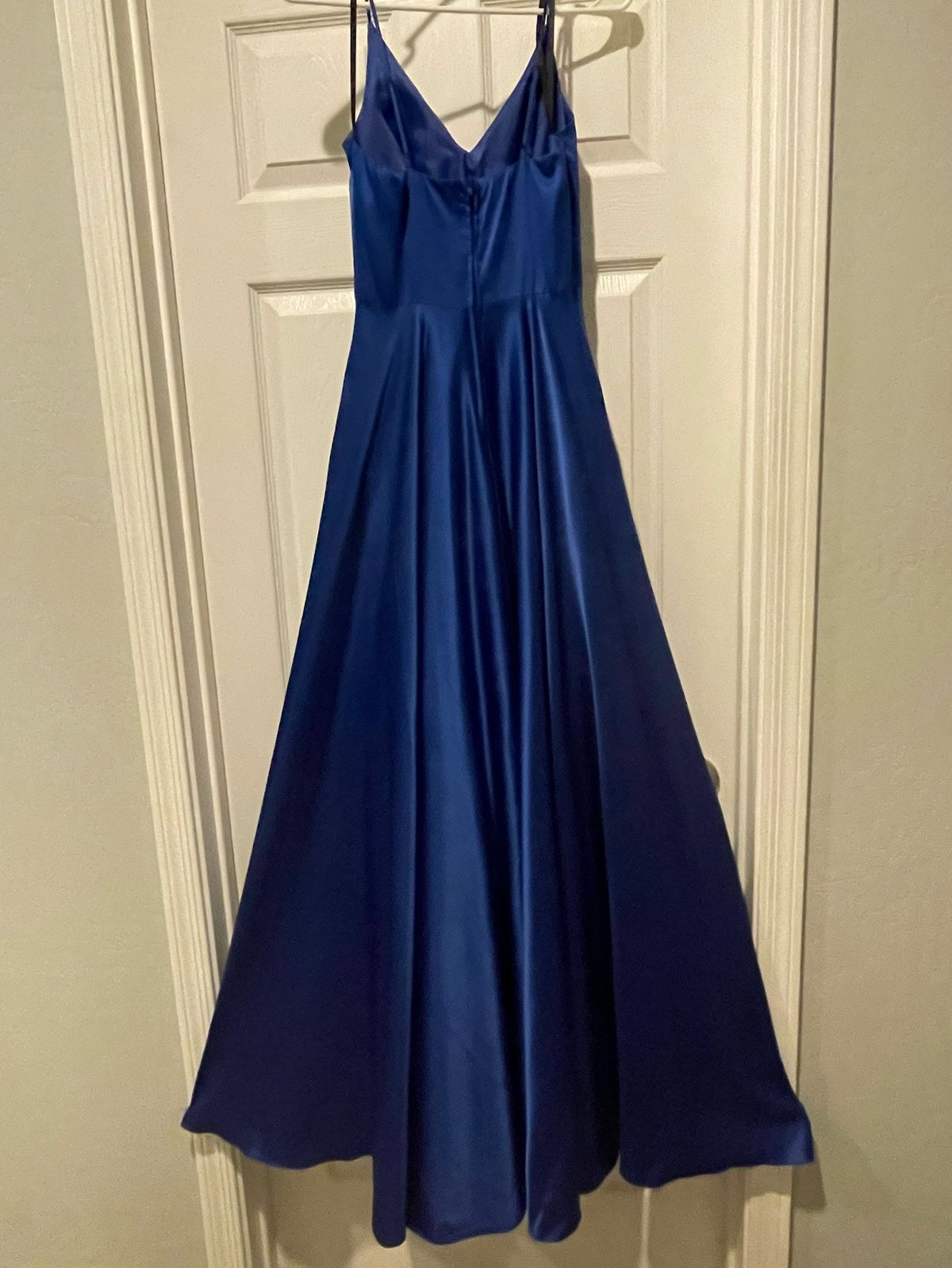 B. Darlin Size 4 Prom Satin Royal Blue A-line Dress on Queenly