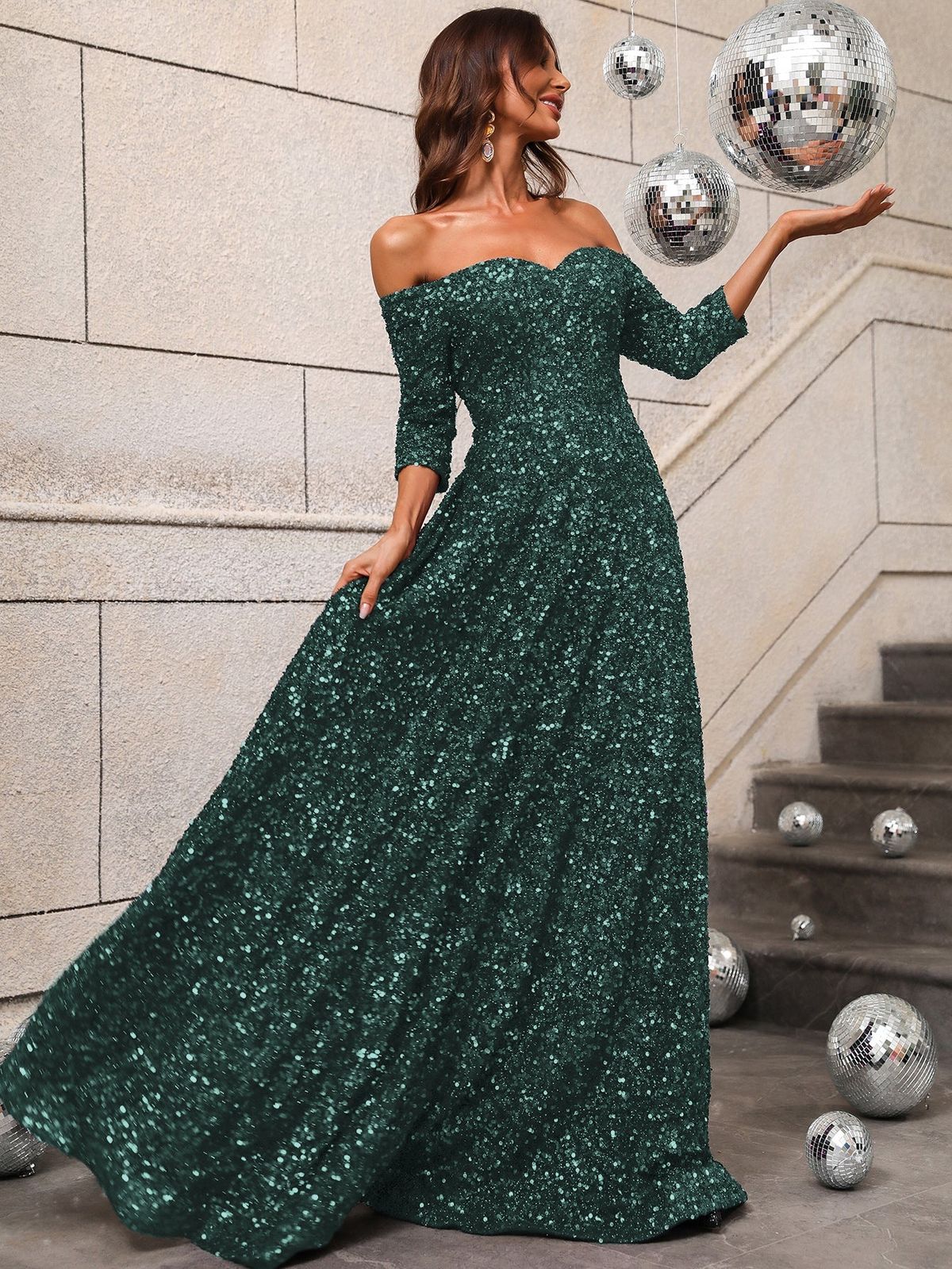 Style FSWD0427 Faeriesty Size S Prom Sequined Green A-line Dress on Queenly
