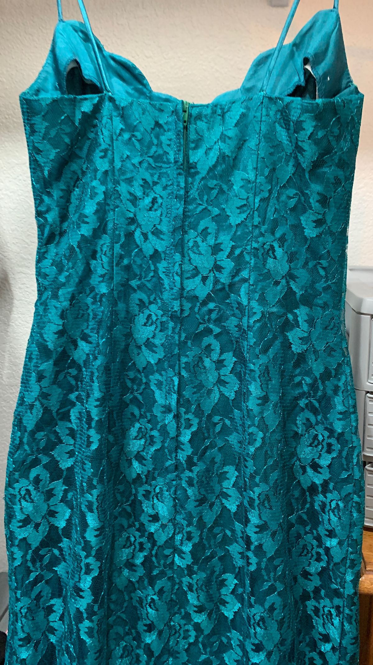 Size 2 Wedding Guest Lace Blue A-line Dress on Queenly