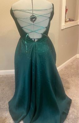 Ellie Wilde Plus Size 16 Prom Lace Green A-line Dress on Queenly