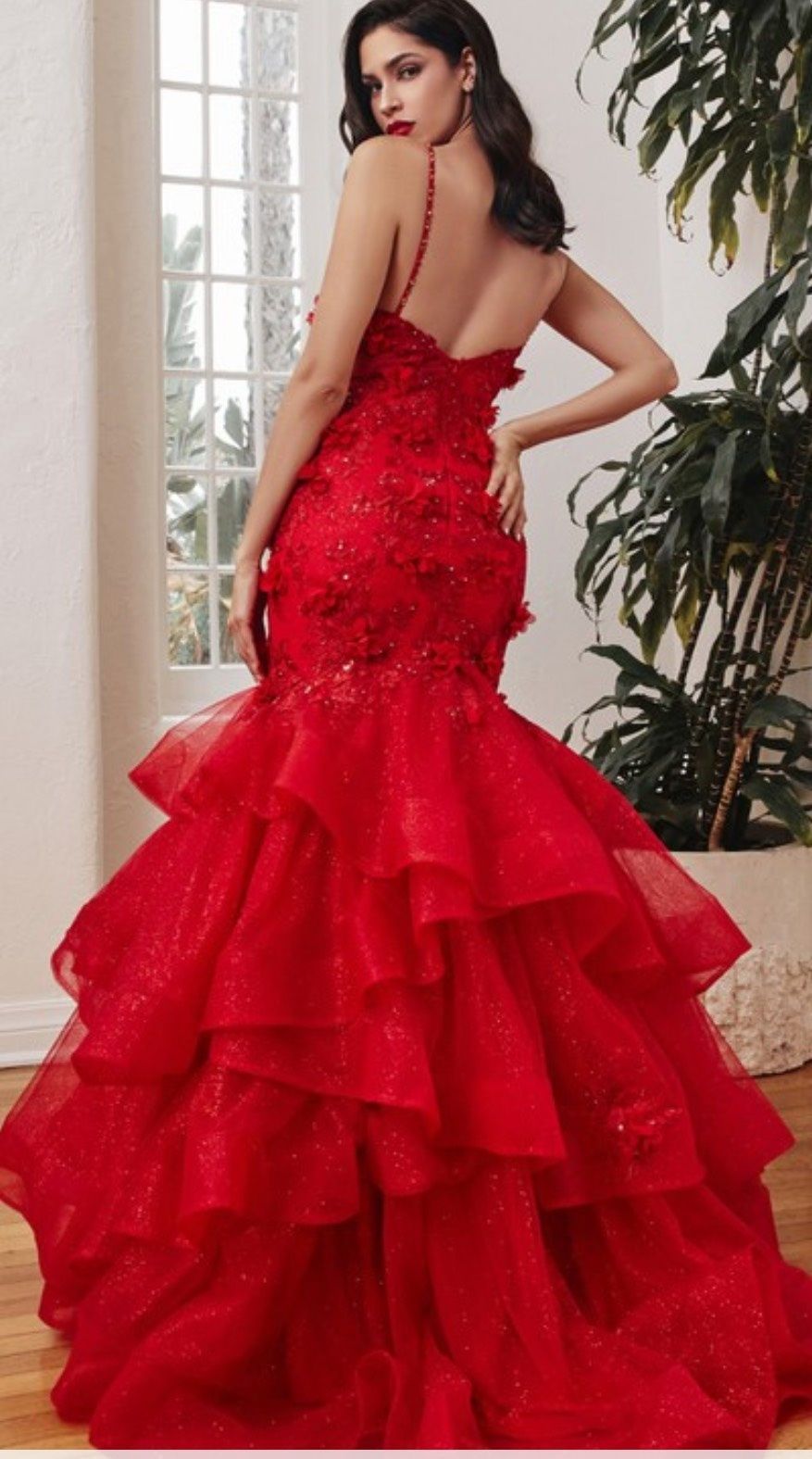 Size 12 Prom Red Mermaid Dress on Queenly