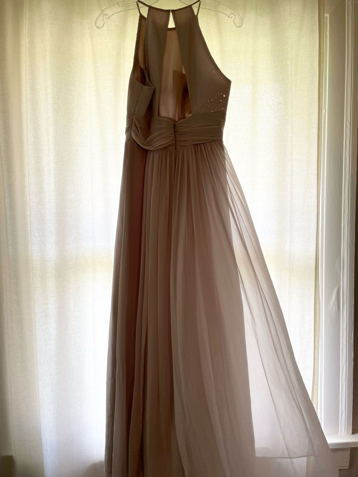 After Six Size 6 Nude Floor Length Maxi on Queenly