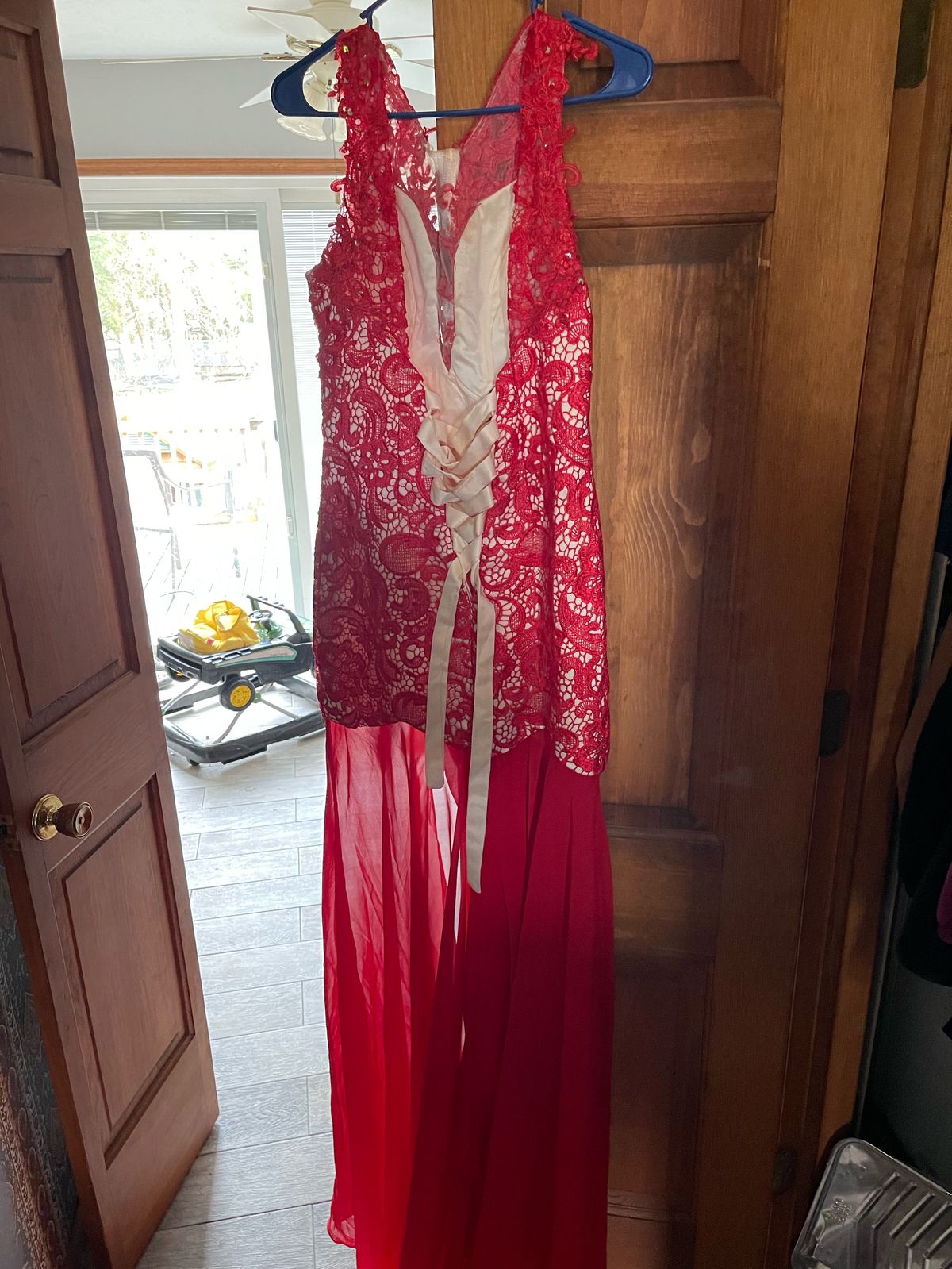 Size L Prom Red Mermaid Dress on Queenly