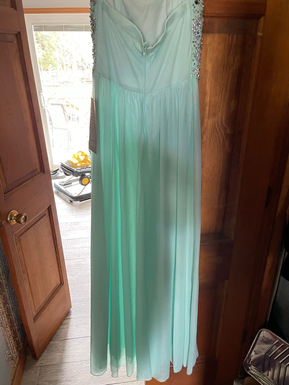 Size 6 Prom Light Blue Floor Length Maxi on Queenly