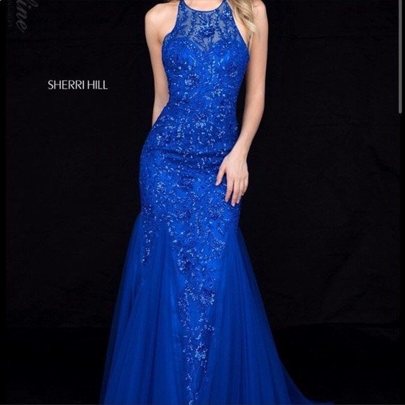 Sherri Hill Size 14 Prom Royal Blue Mermaid Dress on Queenly