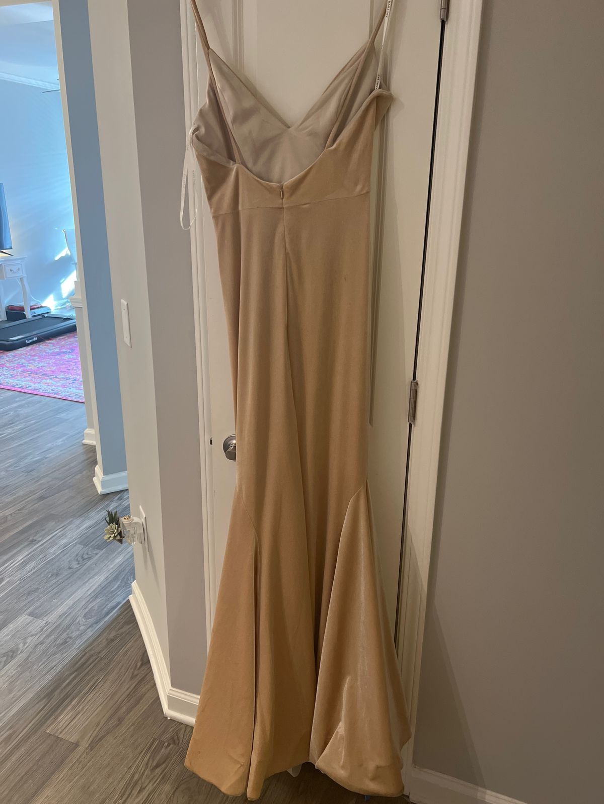 Size 10 Bridesmaid Nude Mermaid Dress on Queenly