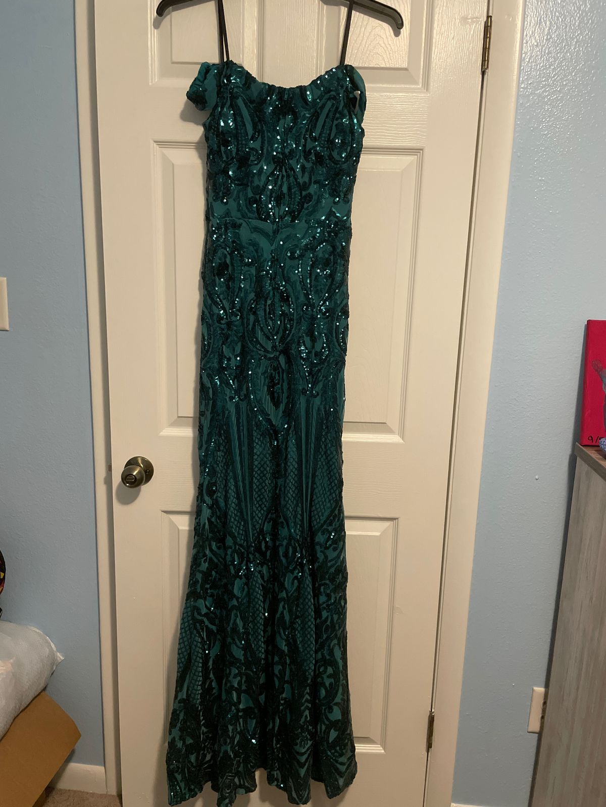 Size L Prom Green A-line Dress on Queenly