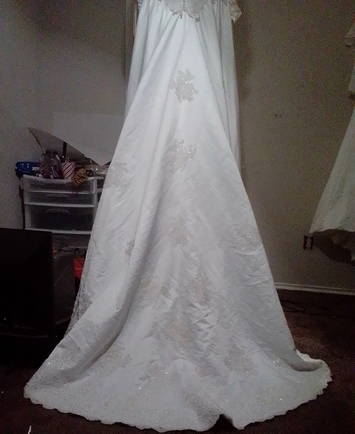Lots Of Bling And Long Train  Plus Size 22 White Ball Gown on Queenly