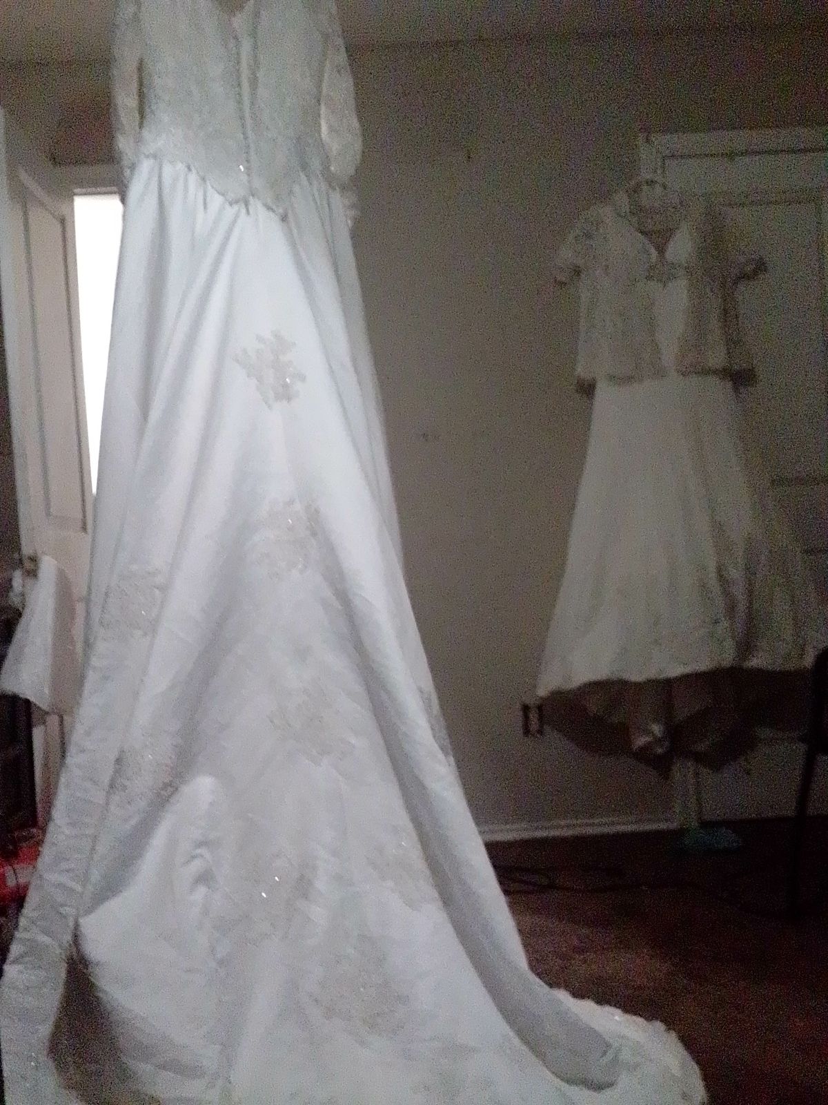 Lots Of Bling And Long Train  Plus Size 22 White Ball Gown on Queenly