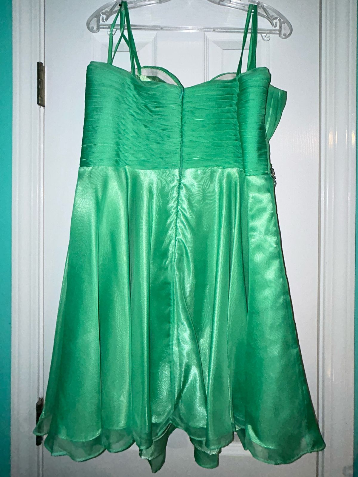 Angela and Alison Size 1X Prom Green A-line Dress on Queenly