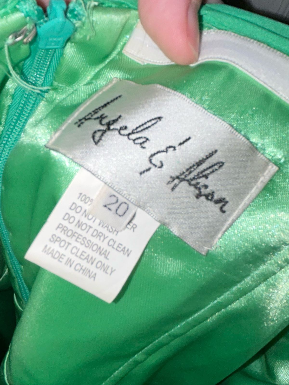 Angela and Alison Size 1X Prom Green A-line Dress on Queenly