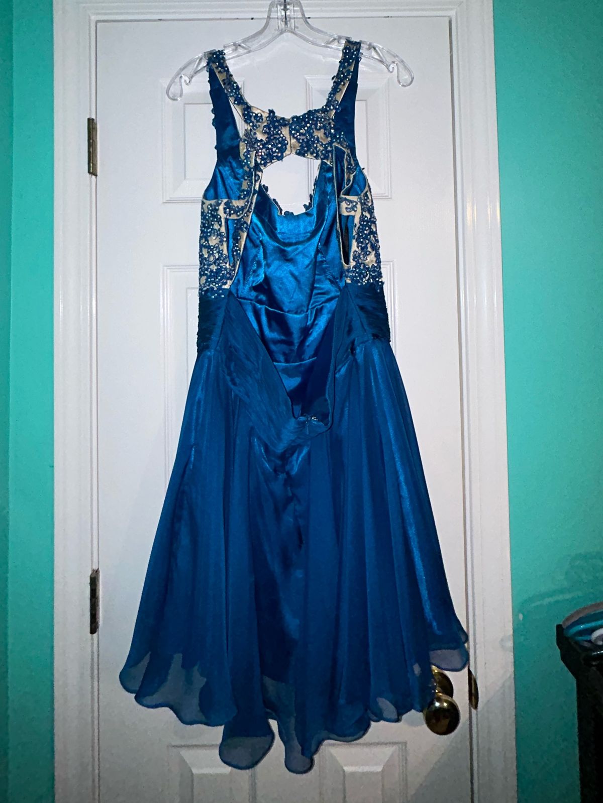Alyce Paris Plus Size 18 Prom Sequined Royal Blue A-line Dress on Queenly