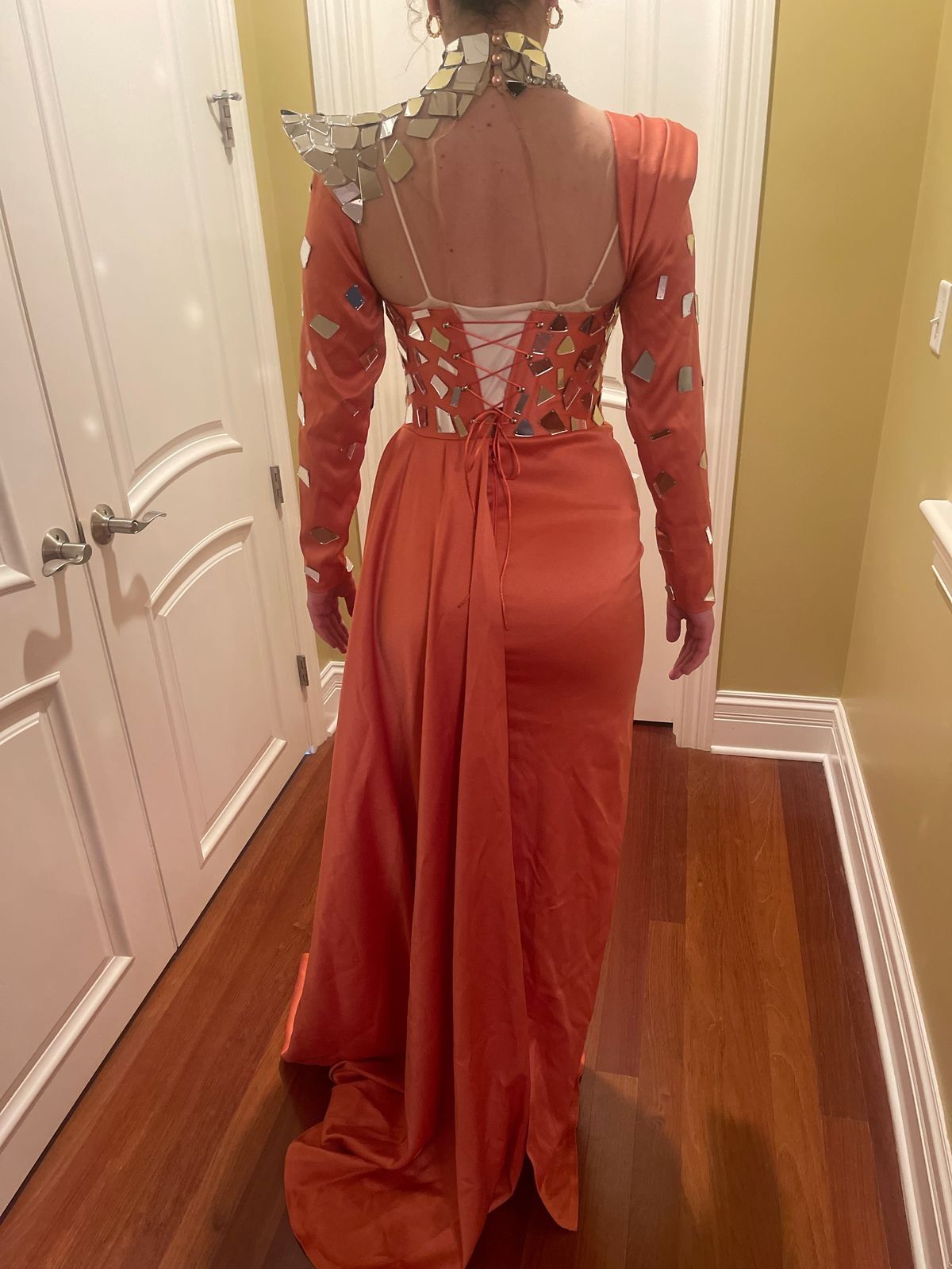 Minna fashion Size 4 Prom Orange Floor Length Maxi on Queenly
