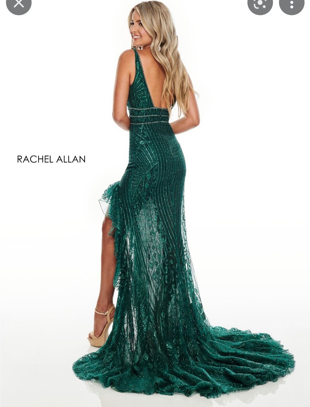Rachel Allan Size 0 Green A-line Dress on Queenly