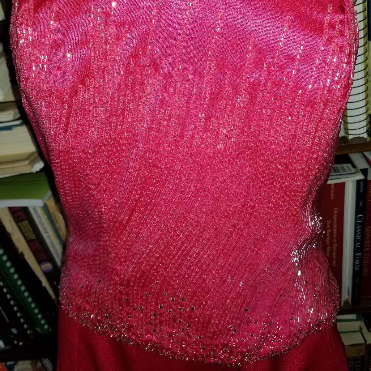 Cassandra Stone Size 6 Prom Strapless Sequined Hot Pink A-line Dress on Queenly
