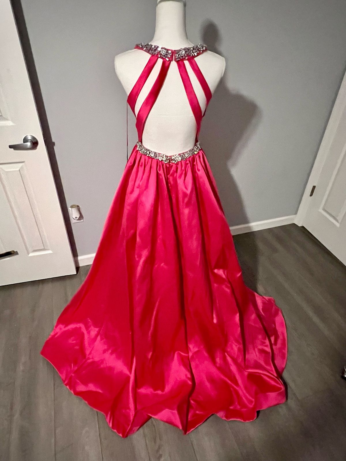 Mac Duggal Size 4 Prom Sequined Hot Pink Ball Gown on Queenly