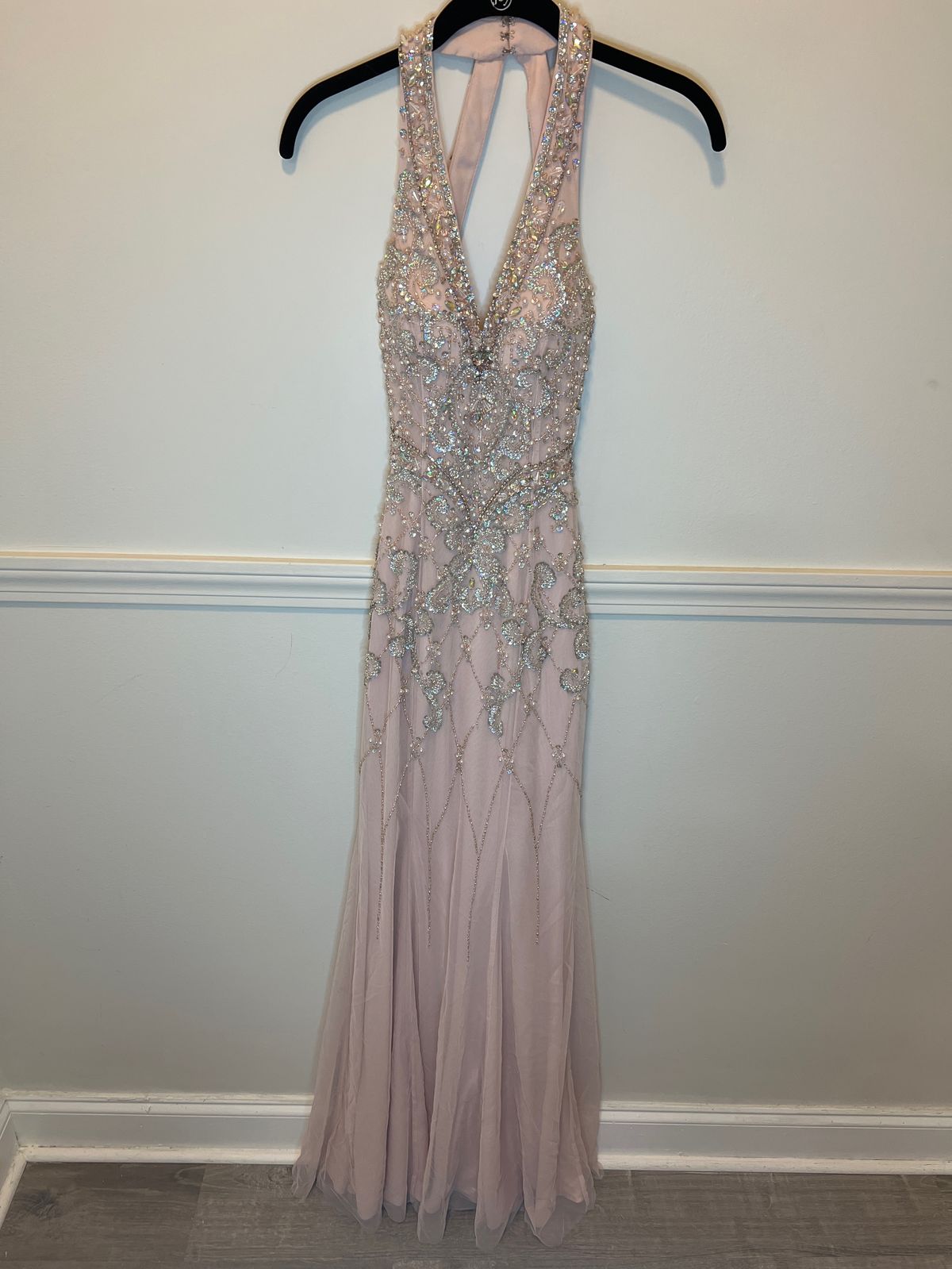 Sean Collection Size 0 Prom Sequined Light Pink Floor Length Maxi on Queenly