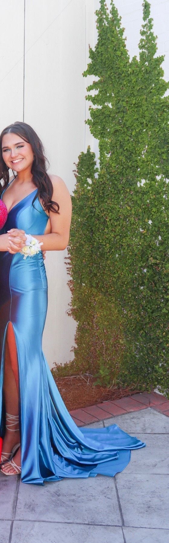 Sophia thomas Size 6 Prom Plunge Blue Mermaid Dress on Queenly