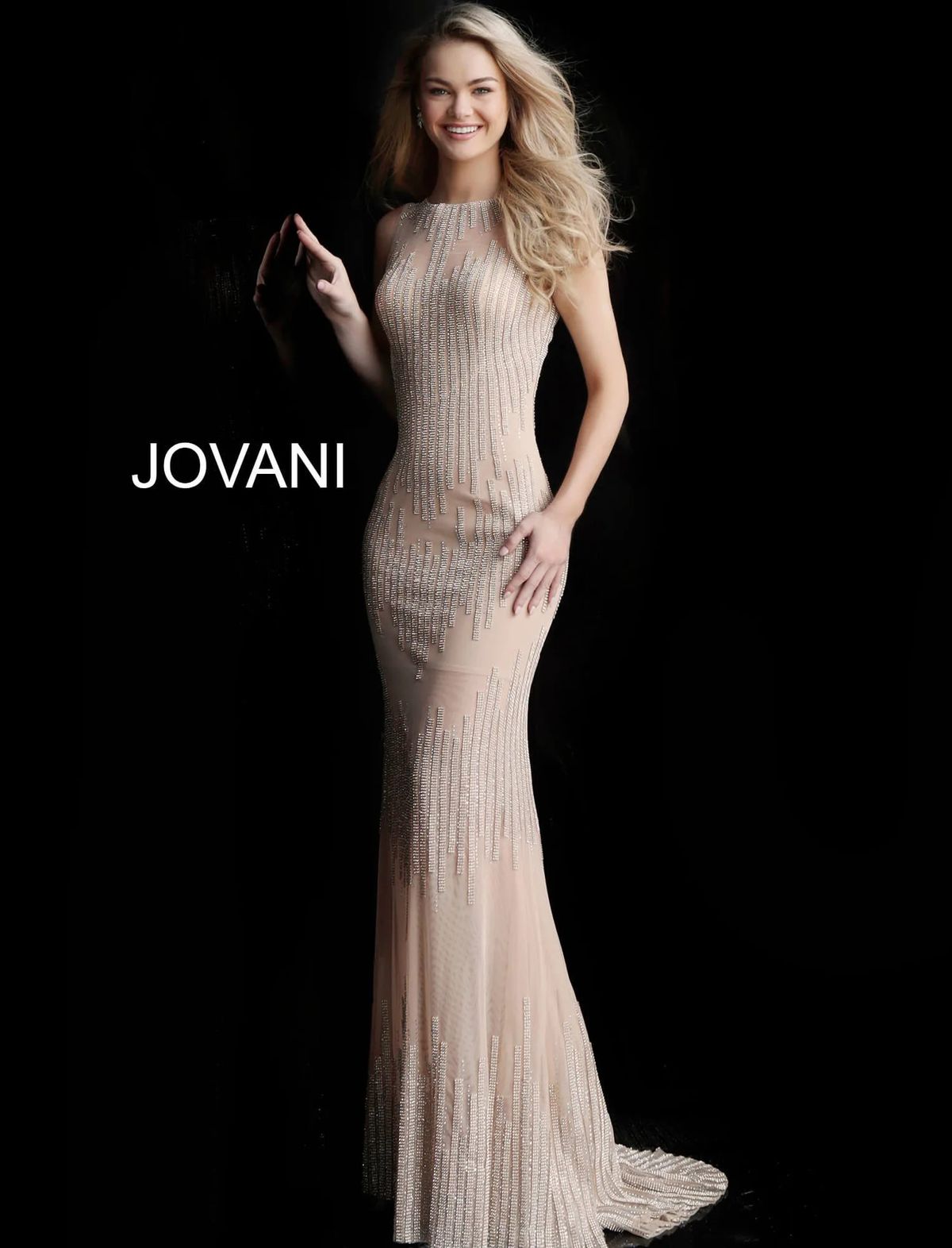 Jovani Size 2 Prom Nude Floor Length Maxi on Queenly