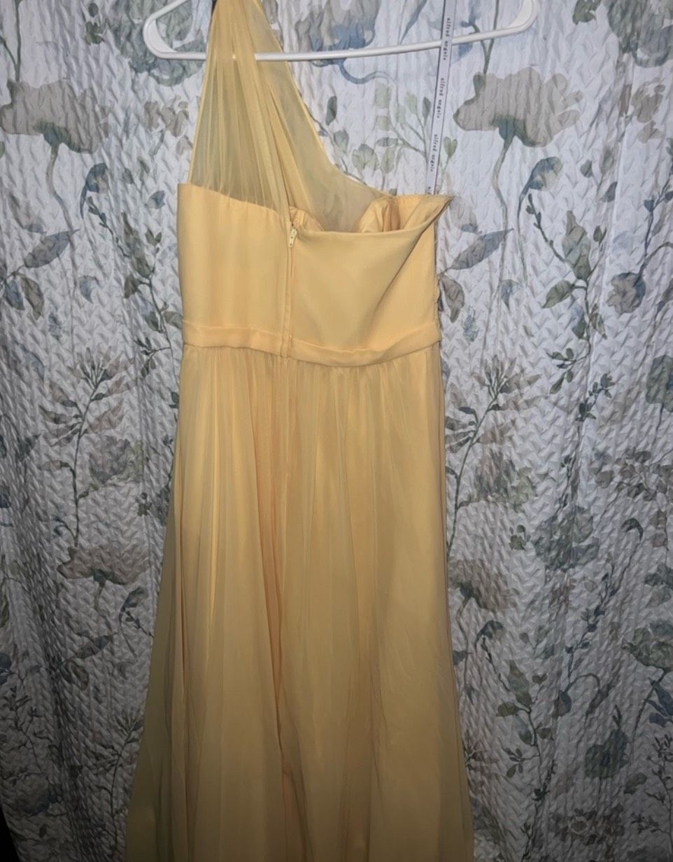 Alfred Angelo Size 4 Bridesmaid Yellow Floor Length Maxi on Queenly