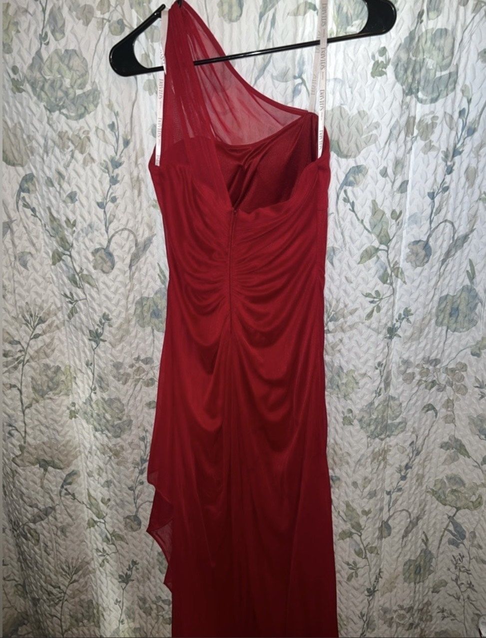 David's Bridal Size 4 Bridesmaid Red Floor Length Maxi on Queenly