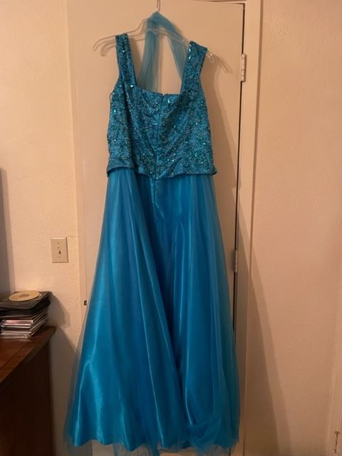 Nina Canacci Plus Size 20 Prom Blue Ball Gown on Queenly