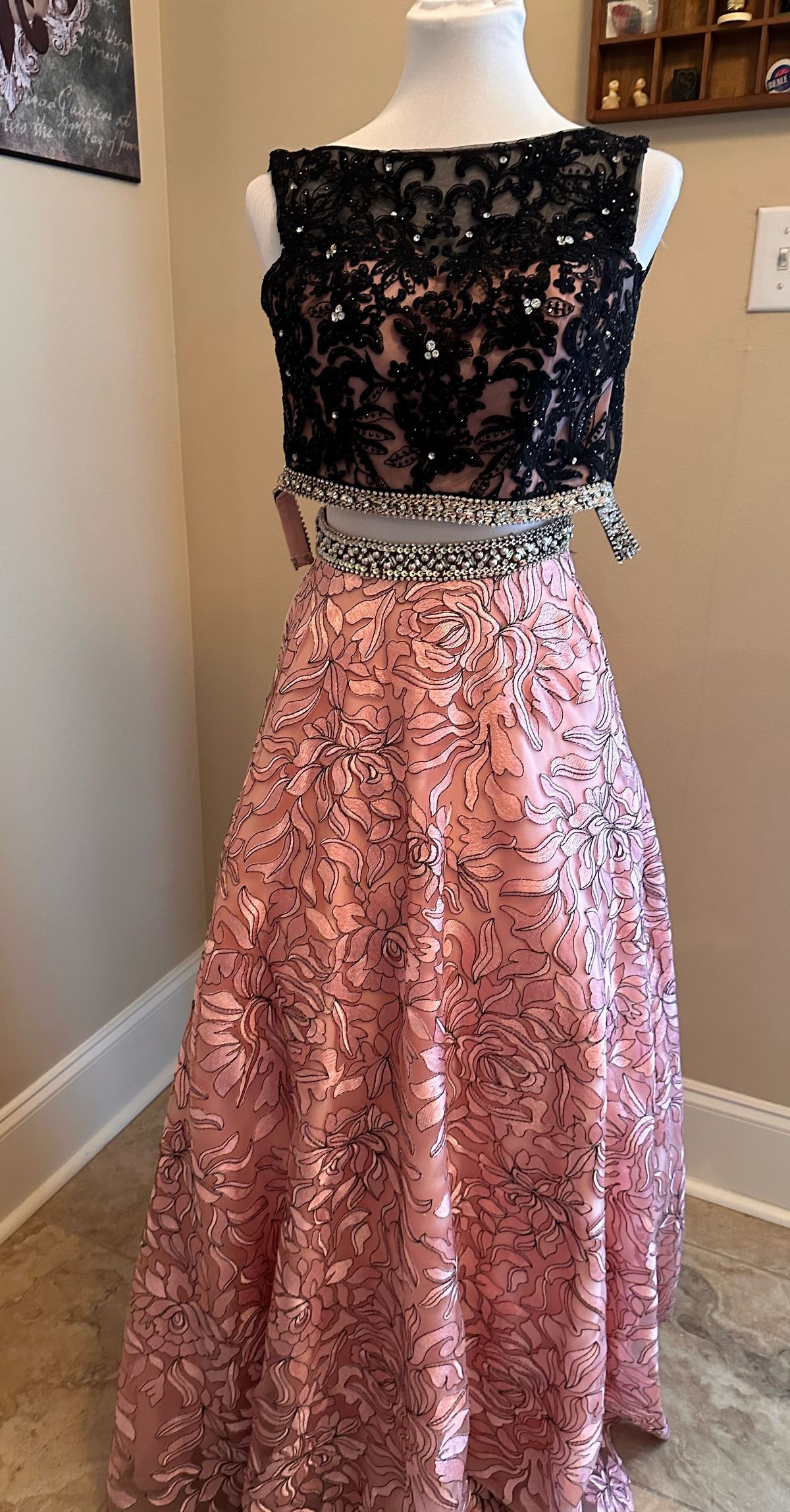 Panoply Size 4 Prom Sequined Light Pink Ball Gown on Queenly