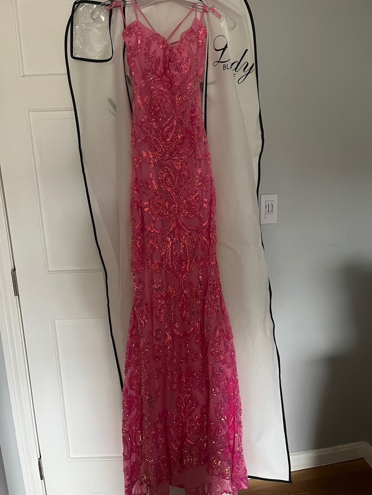 La Femme Size 12 Prom Pink Mermaid Dress on Queenly
