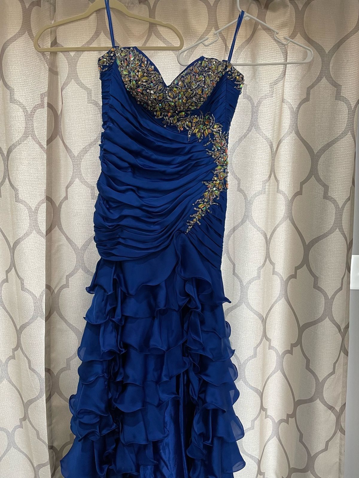 Mac Duggal Size 10 Prom Blue Mermaid Dress on Queenly