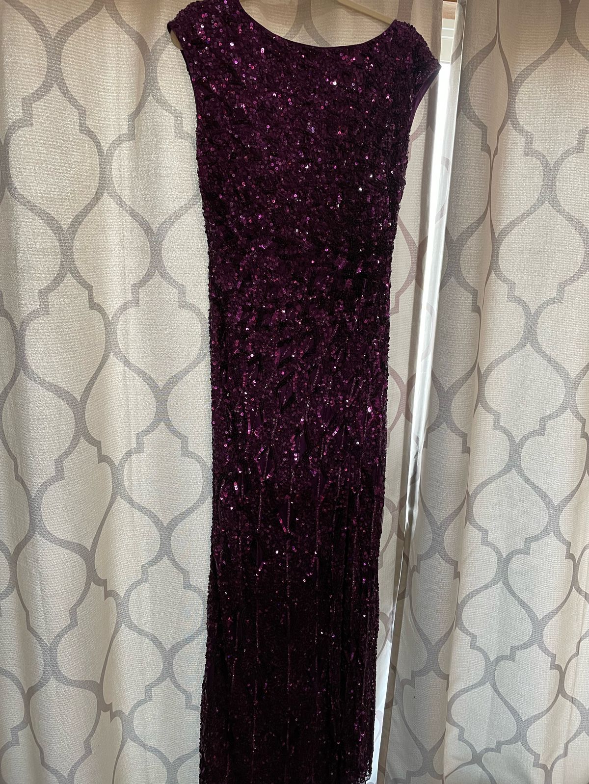 Plus Size 16 Prom Purple Side Slit Dress on Queenly