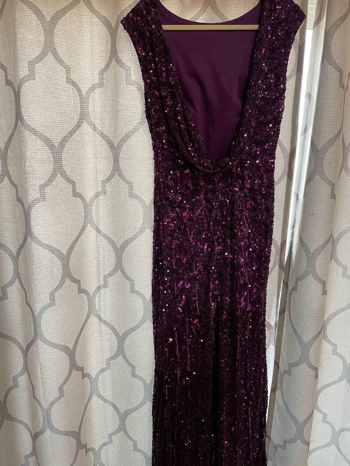 Plus Size 16 Prom Purple Side Slit Dress on Queenly