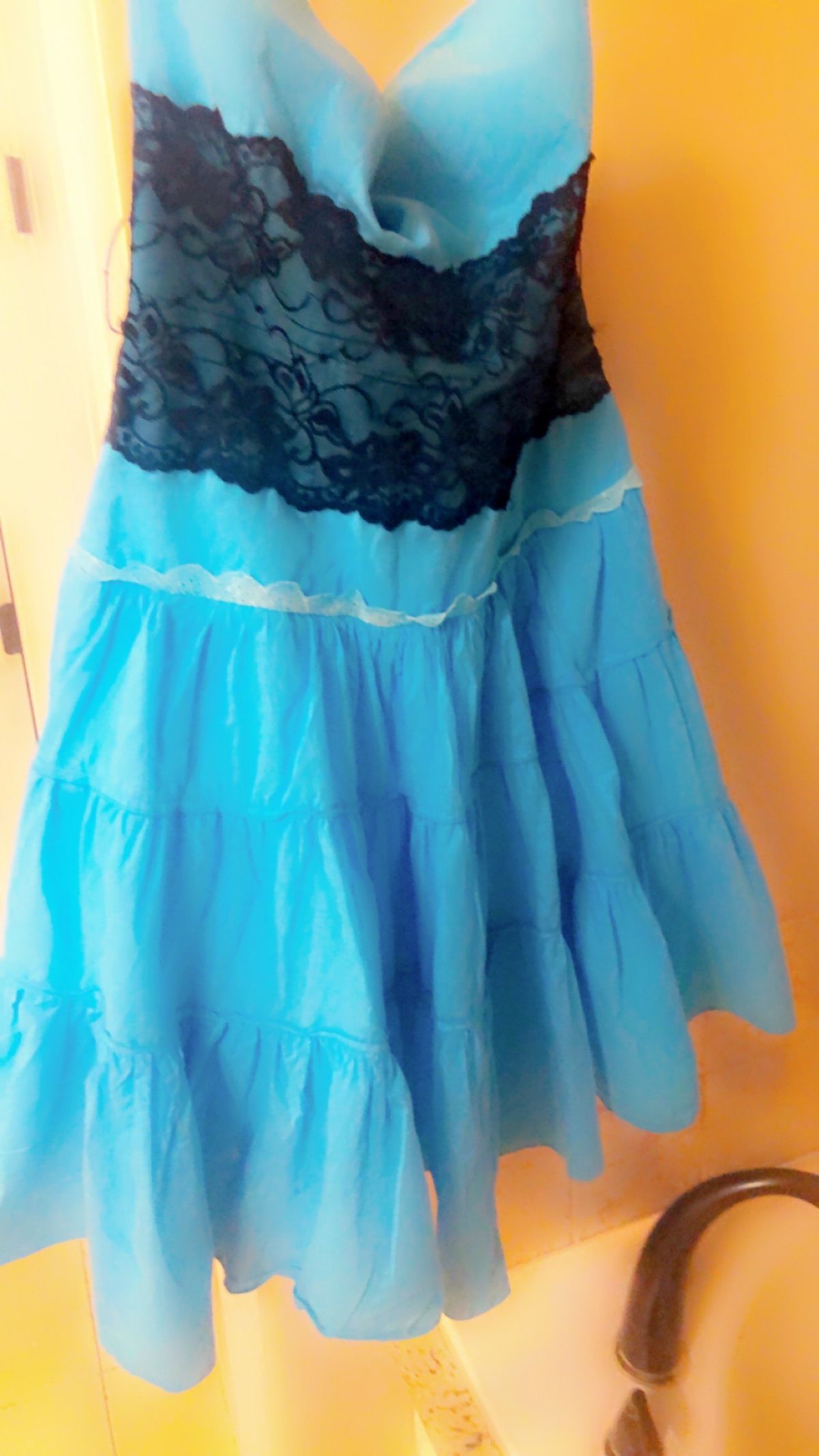 Size L Prom Lace Light Blue Ball Gown on Queenly