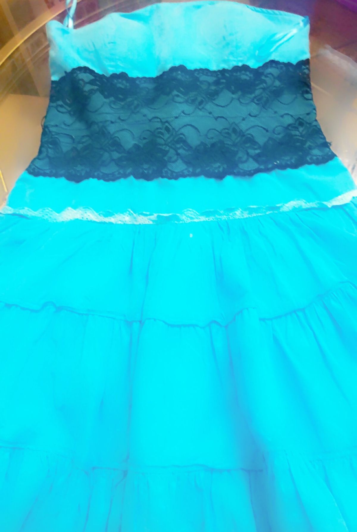 Size L Prom Lace Light Blue Ball Gown on Queenly