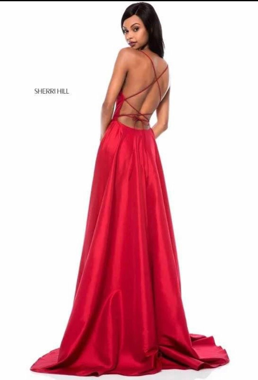 Sherri Hill Size 6 Prom Red Ball Gown on Queenly